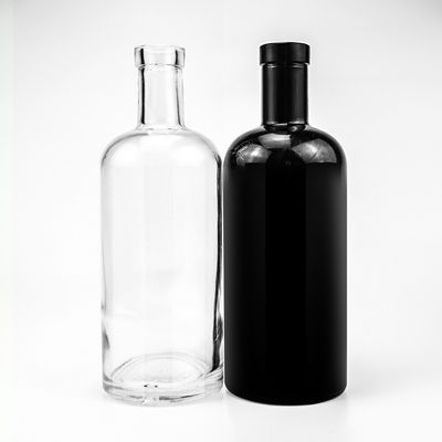 Liquores y bebidas 700 ml Botella de embalaje transparente de whisky y vodka con corcho de aluminio