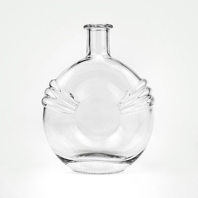 Botella de vidrio transparente de 500 ml con corcho para brandy aceptable OEM / ODM Único