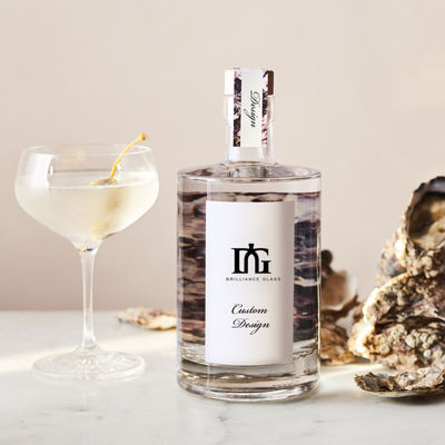 Diseño de material de vidrio Botella de licor personalizada para vodka Gin Whiskey Tequila Spirit