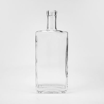 Botella de vidrio electroplada grabado para logotipo personalizado y embalaje 700ml 750ml Vodka