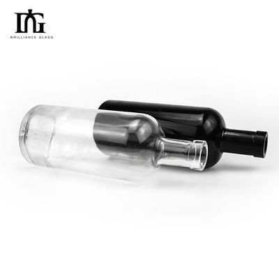 Tequila de diseño único 700ml 1000ml Matte Black botellas de vidrio de aceite de oliva con tapón
