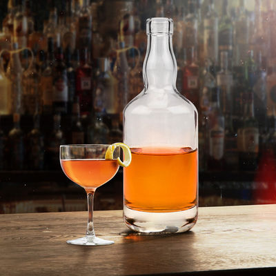 Impresión de sello de oro Manipulación de botella especial de vidrio para la muestra 350ml 500ml 750ml