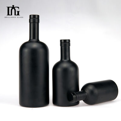 OEM/ODM aceptable Botella de vidrio de ginebra de rum de forma clásica con tapa de madera 500 ml 750 ml