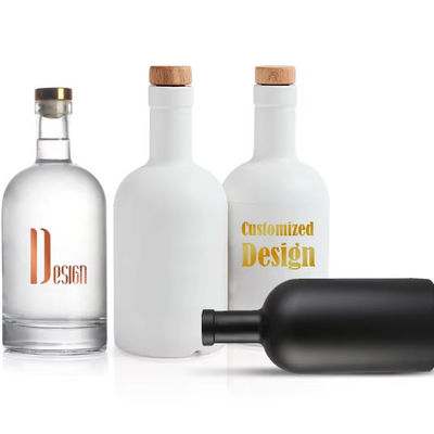 Botella de vidrio para vodka y alcohol whisky gin licor 200ml 375ml 500ml 700ml 750ml perfecto