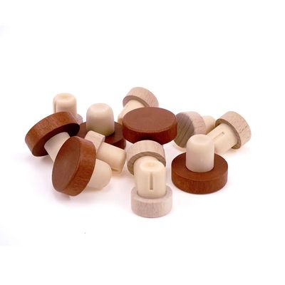Tapones de vino de madera y caucho de forma personalizada OEM / ODM para tapones de sellado de botellas