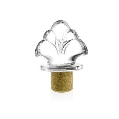 Logotipo personalizado Tapón de corcho de cristal de vidrio para vodka tequila botella de whisky suministrada gratuitamente