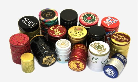 Película de plástico de aluminio PVC para botellas de whisky de forma redonda