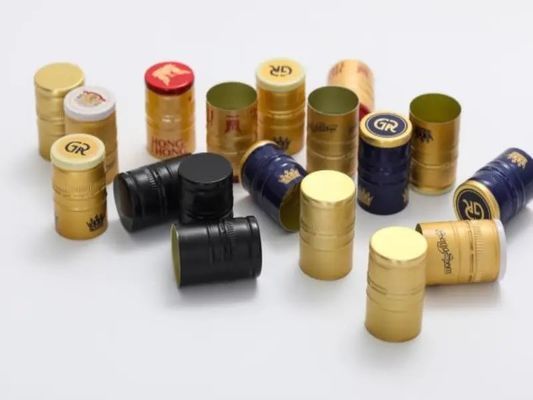 Película de plástico de aluminio PVC para botellas de whisky de forma redonda