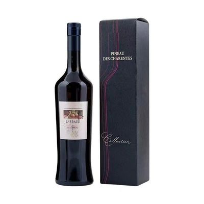 Botella única de 750 ml de vino tinto Caja de regalo de impresión personalizada de cuero de PU