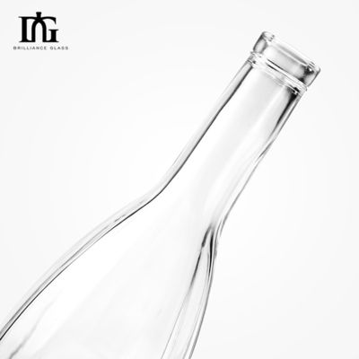 Collar de vidrio 375ml 500ml 700ml 750ml Super Flint Whisky y Vodka Espirit Gin Botella de vidrio tapa de corcho