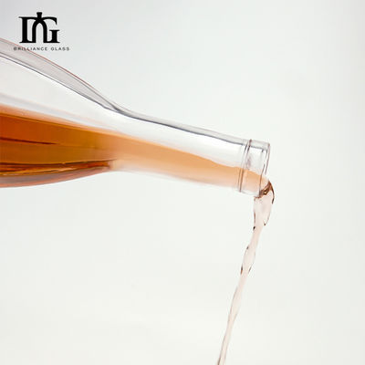 Collar de vidrio 375ml 500ml 700ml 750ml Super Flint Whisky y Vodka Espirit Gin Botella de vidrio tapa de corcho