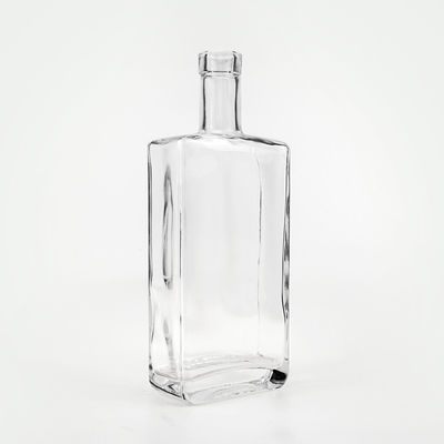 OEM/ODM Aceptable Botella de vidrio de vino cuadrada de 50 ml 100 ml 200 ml 500 ml para brandy vodka whisky