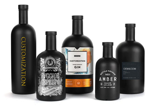Material del cuerpo Vidrio 375ml 500ml 700ml 750ml 1l Botella de vodka nórdica con logotipo personalizado