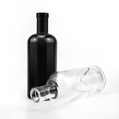 Liquores y bebidas 700 ml Botella de embalaje transparente de whisky y vodka con corcho de aluminio