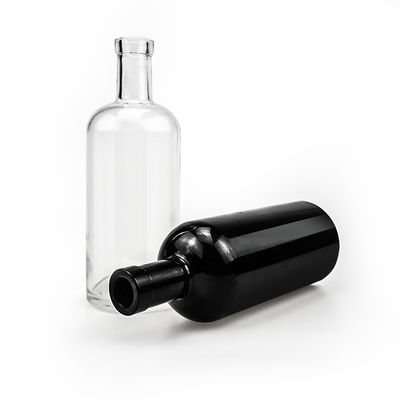 Liquores y bebidas 700 ml Botella de embalaje transparente de whisky y vodka con corcho de aluminio