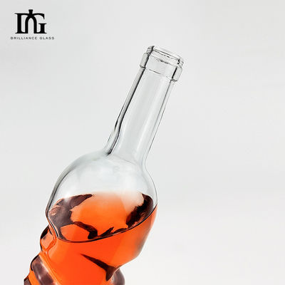 Botella de vidrio vacía de 750 ml para brandy y licores de diseño personalizado
