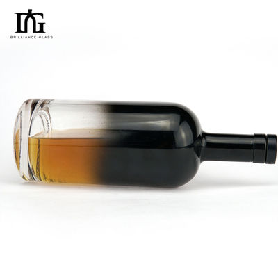 Botella de medio spray de vidrio de 700 ml vacía para whisky, brandy, vodka, ginebra, ron, licor y vino