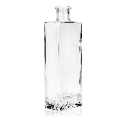 Collar de vidrio grabado a medida Limpio licor botella de vino 500ml 700ml Oro jugo de corcho