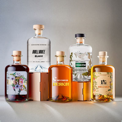 Super Flint Liquor de vidrio 500 ml 700 ml 750 ml Botella de vidrio de bebidas alcohólicas para licor