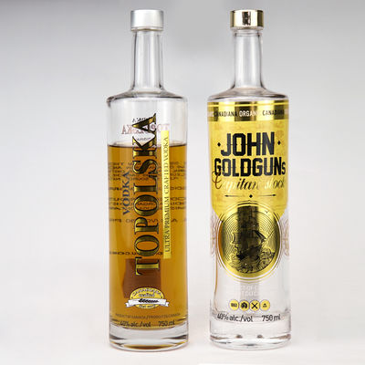 Botella de vino de vidrio de 750 ml con tapa de corcho y logotipo personalizado