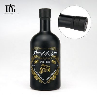 500ml 700ml 750ml 1000ml Botella redonda de vidrio de sílex de Boston para los entusiastas del whisky de vodka
