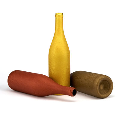 Botella de vino de vidrio de color mate personalizada 750ml 50cl 75cl para glaseado redondo Vodka licor