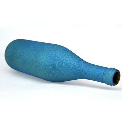 Botella de vino de vidrio de color mate personalizada 750ml 50cl 75cl para glaseado redondo Vodka licor