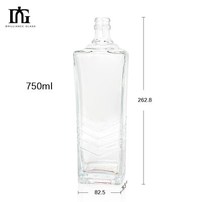 Collar de vidrio Vino Brandy Vodka Claros Reutilizables Botella de licor en miniatura 500 ml 750 ml