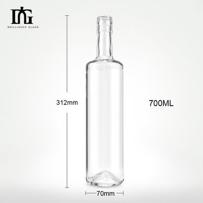 Forma personalizada 700ml 750ml 1000ml Cuerpo de vidrio Vodka Liquor Gin Botella de whisky vacía para su