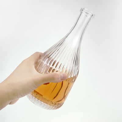 375 ml 450 ml Botellas de vino helado Contenedor de vidrio con corcho para bebidas y patrón curvilíneo