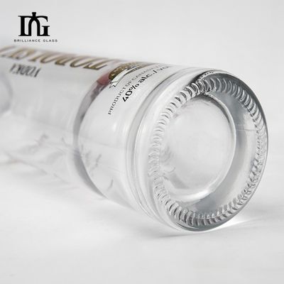 750 ml de cilindro de cuello largo de vidrio pintado de color azul licor whisky botella de vodka para bebidas