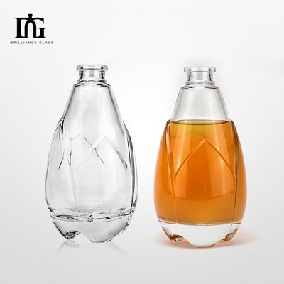Vintage Cuello largo Rectángulo Cuadrado Forma de vidrio Bebidas Botella de licor 500ml 700ml 750ml