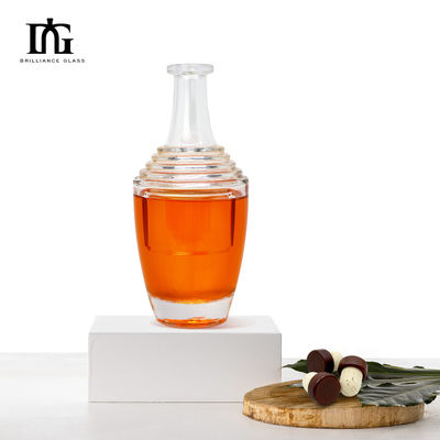 Botella de vidrio de diseño exclusivo de 200 ml personalizada para ron, whisky, vodka y corcho