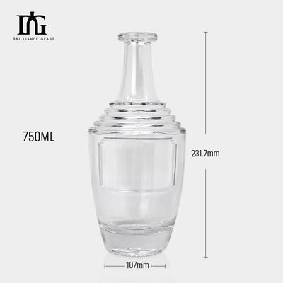 Botella de vidrio de diseño exclusivo de 200 ml personalizada para ron, whisky, vodka y corcho