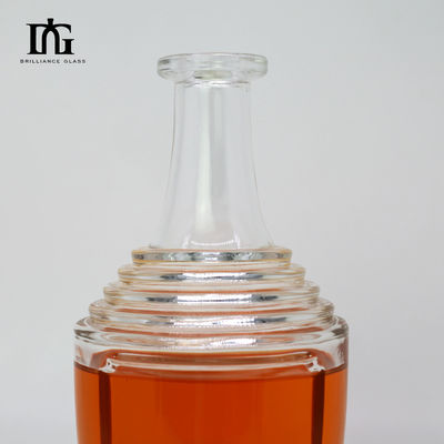 Botella de vidrio de diseño exclusivo de 200 ml personalizada para ron, whisky, vodka y corcho
