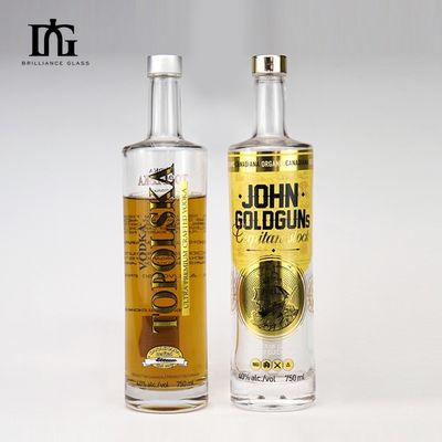 Bebidas industriales Botella de vidrio cuadrada de 750 ml con corcho sintético