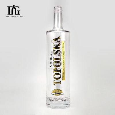 Bebidas industriales Botella de vidrio cuadrada de 750 ml con corcho sintético