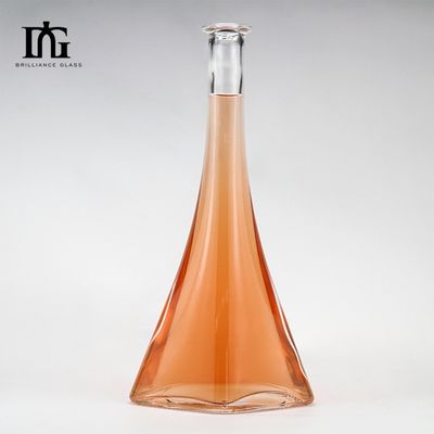 Corota de corcho de doble tapa tipo cuello largo Botella de vidrio para vodka brandy whisky 700ml 750ml 1000ml