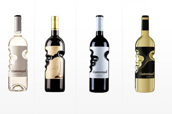 Botella de vodka de vidrio oscuro mate para bebidas alcohólicas y vino Impresión en pantalla Estampado en caliente