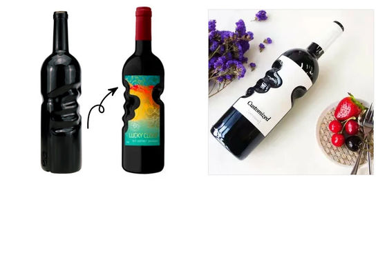 Botella de vodka de vidrio oscuro mate para bebidas alcohólicas y vino Impresión en pantalla Estampado en caliente