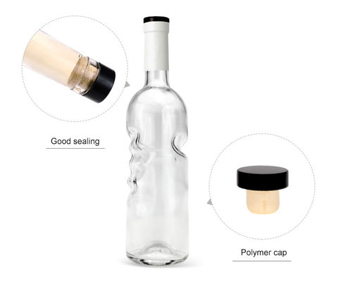 Botella de vodka de vidrio oscuro mate para bebidas alcohólicas y vino Impresión en pantalla Estampado en caliente