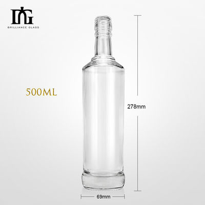 Botella de vidrio para licor 500 ml Super Flint alcohol whisky vodka brandy personalizado bebidas alcohólicas vacías