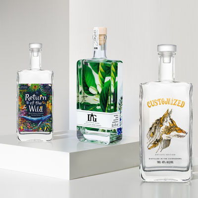 Embalaje personalizado Vidrio de recarga vacío Botella de perfume de 500 ml con grabado y pintura
