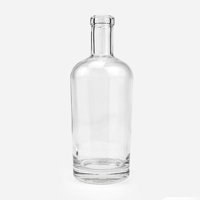 Logotipo personalizado 300ml 500ml 700ml 750ml Botella de vidrio para vodka whisky licor brandy