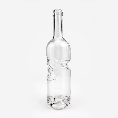 Botella de vidrio de 750 ml para bebidas alcohólicas y vinos Impresión en pantalla Estampado en caliente Grabado