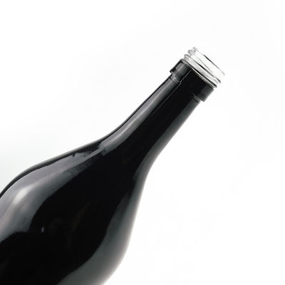 Botella de vidrio de pintura negra vacía para whisky vodka 500 ml botella de tapa de tornillo de 1.75L