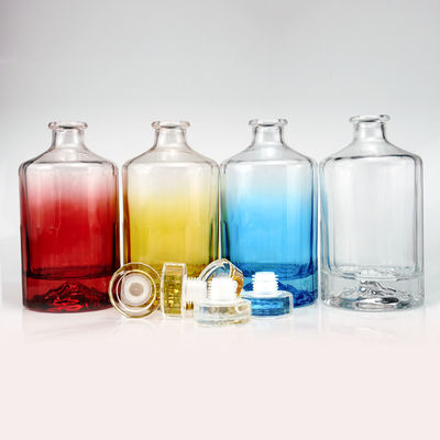 Vidrio vacío transparente Válcano Fondo Vodka Gin Ron Tequila Whisky Brandy Flasca de alcohol 500 ml 750 ml