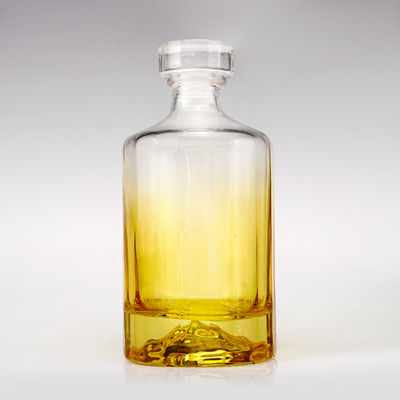 Vidrio vacío transparente Válcano Fondo Vodka Gin Ron Tequila Whisky Brandy Flasca de alcohol 500 ml 750 ml