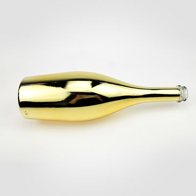 Botella de agua mineral con tapa de tornillo de corcho grabado en oro jugo Super Flint botella de vidrio
