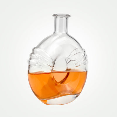Botella de vidrio transparente de 500 ml con corcho para brandy aceptable OEM / ODM Único